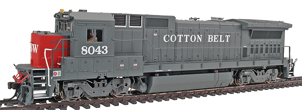 GE Dash 8-40B w/Sound & DCC - Master(TM) Gold Series -- Cotton Belt B39-8 #8043 (gray, scarlet)