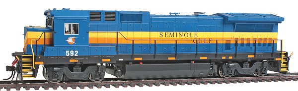 GE Dash 8-40B w/Sound & DCC - Master(TM) Gold Series -- SGLR Seminole Gulf Railway #592 (Blue, orange, yellow)