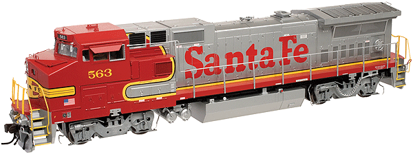 GE Dash 8-40BW w/Sound & DCC - Master(TM) Gold Series -- Standard Roof, Santa Fe #501 (Warbonnet, silver, red)