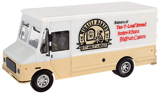 Atlas Masterpiece Automotive Replicas - White Walk-In Van -- Miracle Bakery