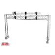 Modern Triple-Track Signal Bridge with 6 LED 3-Aspect Heads - Assembled -- 8-9/16"  21.7cm Leg Spacing