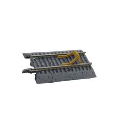 Code 65 Straight Bumper with Gray Ballast - True Track -- Yellow Bumper, 2"  5.1cm pkg(2)