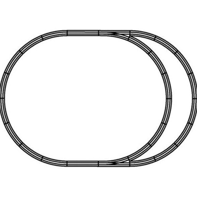 Hoboken Beltway Layout Track Package - True Track -- Gray Roadbed - Set-Up Size 3 x 4'