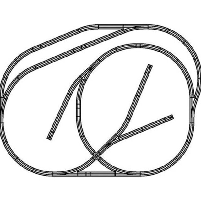 Watchung Hills Railway Layout Track Package - True Track -- Gray Roadbed - Set-Up Size 4 x 5'