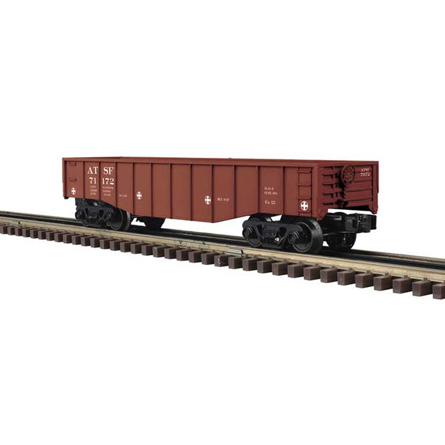 Steel Gondola - 3-Rail - Ready to Run - Industrial Rail(TM) -- Santa Fe (Boxcar Red)