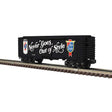 Plug-Door Boxcar - 3-Rail - Ready to Run - Industrial Rail(TM) -- Old Style (black, white, red, blue)