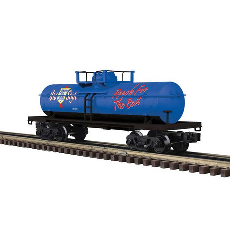 Tank Car - 3-Rail - Ready to Run - Industrial Rail(TM) -- Old Style (blue, red, white)