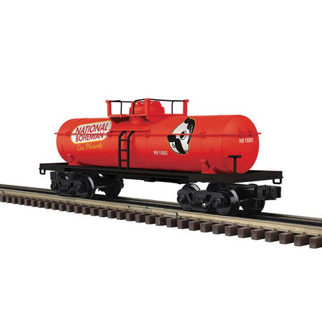 Tank Car - 3-Rail - Ready to Run - Industrial Rail(TM) -- National Bohemian (red, white)
