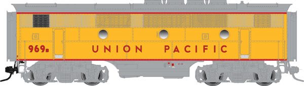 EMD F3B Phase II - 3-Rail w/RailSounds & TMCC - Master(R) -- Union Pacific #969B (Armour Yellow, gray)
