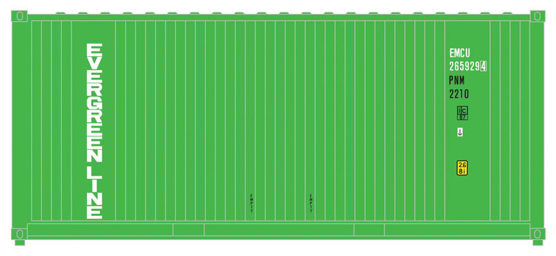 20' Corrugated Container 2-Pack - Assembled -- Evergreen (green, white)