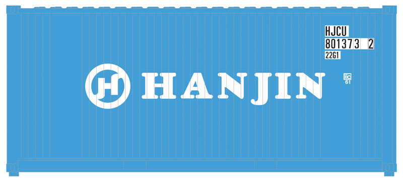20' Corrugated Container 2-Pack - Assembled -- Hanjin (blue, white)