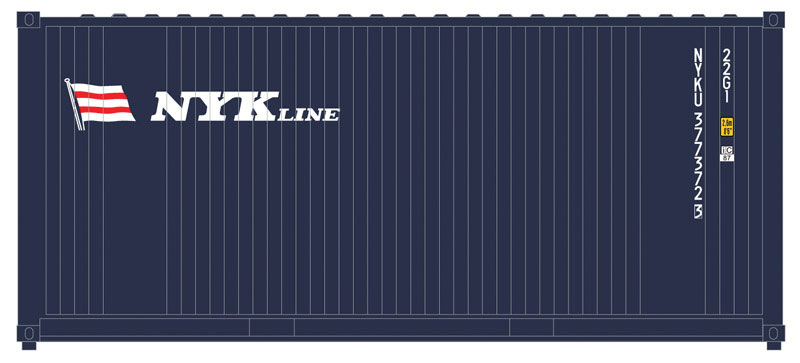 20' Corrugated Container 2-Pack - Assembled -- NYK (blue, white, red; Offset Logo)