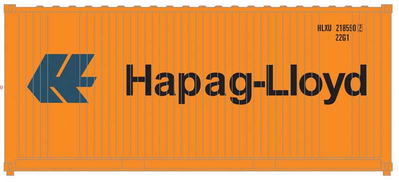 20' Corrugated Container 2-Pack - Assembled -- Hapag-Lloyd (orange, blue)