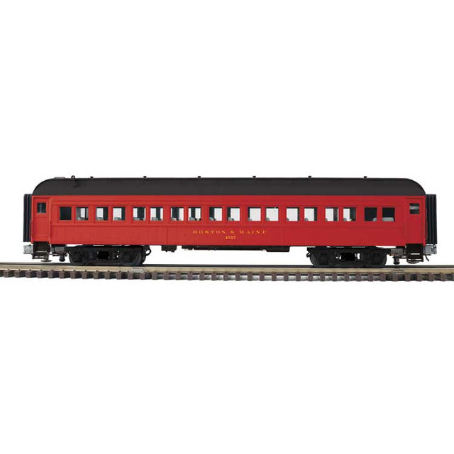 60' Heavyweight Coach - 3-Rail - Ready to Run - Trainman(R) -- Boston & Maine (maroon, black)