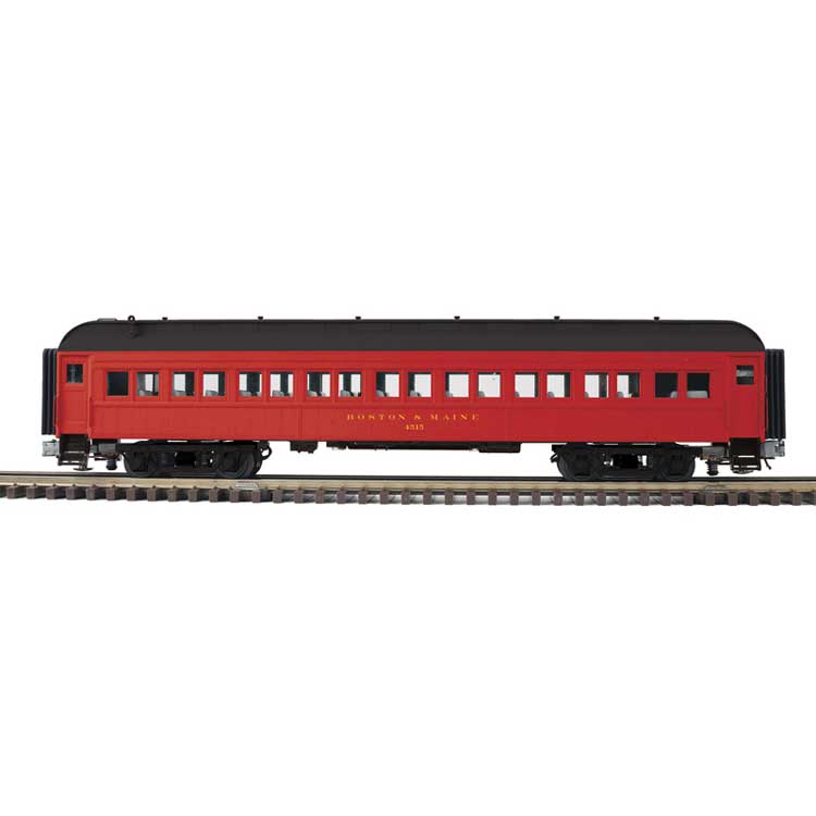 60' Heavyweight Coach - 2-Rail - Ready to Run - Trainman(R) -- Boston & Maine (maroon, black)