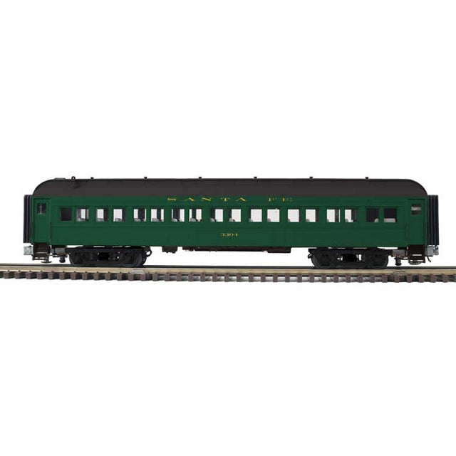 60' Heavyweight Coach - 3-Rail - Ready to Run - Trainman(R) -- Santa Fe (Pullman Green, black)