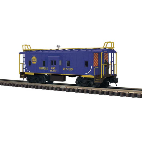 Bay Window Caboose - 2-Rail - Ready to Run - Trainman(R) -- Norfolk & Western (blue, yellow, Hamburger Logo)