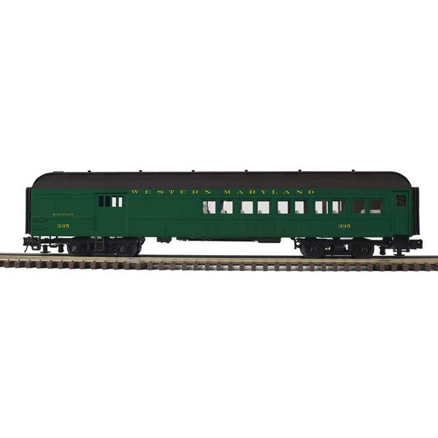 60' Heavyweight Combine - 2-Rail - Ready to Run - Trainman(R) -- Western Maryland (Pullman Green, black)