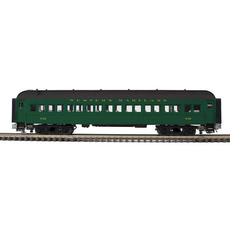 60' Heavyweight Coach - 2-Rail - Ready to Run - Trainman(R) -- Western Maryland (Pullman Green, black)