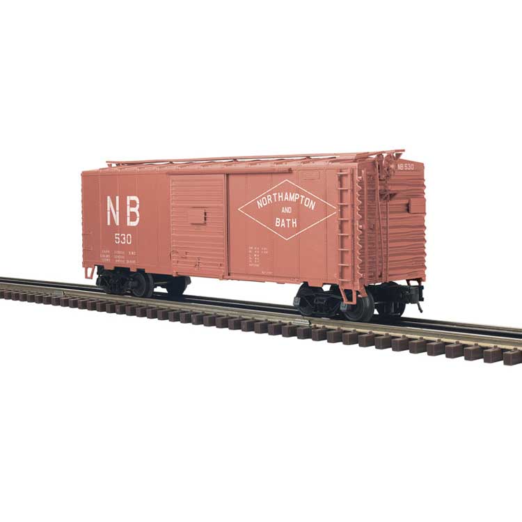 40' Sliding-Door Boxcar - 2-Rail - Ready to Run - Trainman(R) -- Northampton & Bath (Boxcar Red)