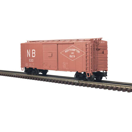 40' Sliding-Door Boxcar - 2-Rail - Ready to Run - Trainman(R) -- Northampton & Bath (Boxcar Red)