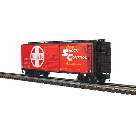 40' Sliding-Door Boxcar - 2-Rail - Ready to Run - Trainman(R) -- Santa Fe (red, white, Shock Control & Large Logo)