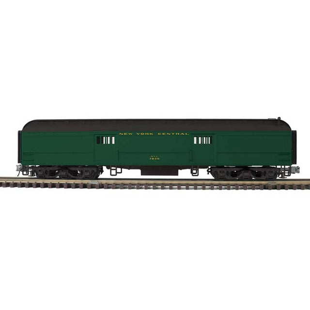 60' Heavyweight Baggage - 3-Rail - Ready to Run - Trainman(R) -- New York Central (Pullman Green, black)