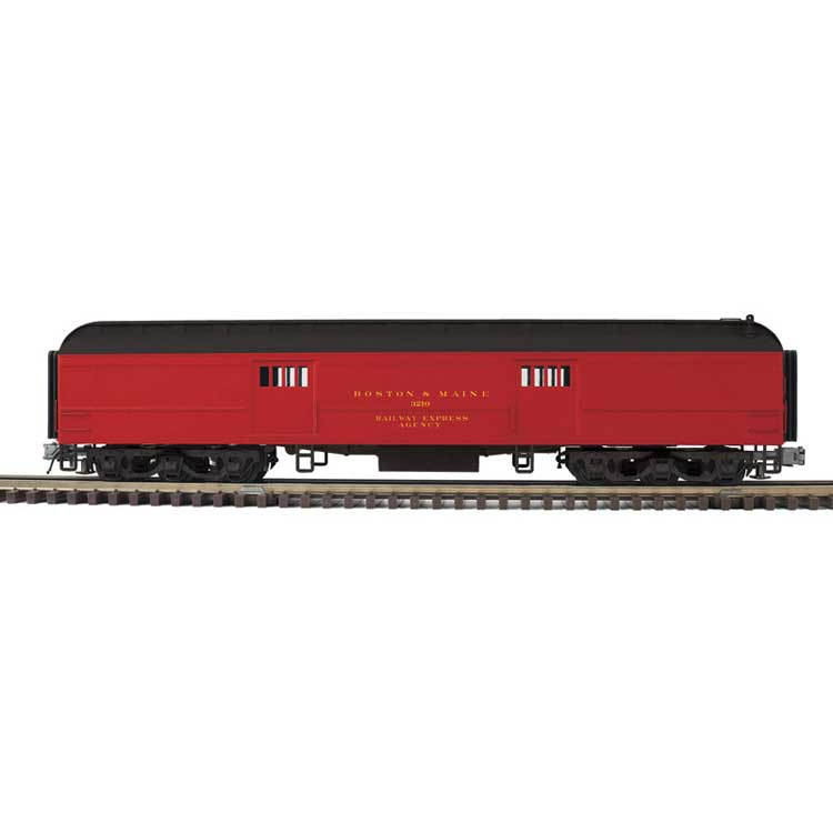 60' Heavyweight Baggage - 2-Rail - Ready to Run - Trainman(R) -- Boston & Maine (maroon, black)