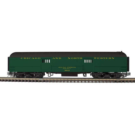 60' Heavyweight Baggage - 2-Rail - Ready to Run - Trainman(R) -- Chicago & North Western (Pullman Green, black)