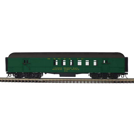 60' Heavyweight Railway Post Office RPO - 3-Rail - Ready to Run - Trainman(R) -- Santa Fe (Pullman Green, black)