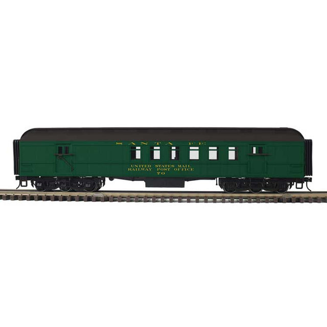 60' Heavyweight Railway Post Office RPO - 3-Rail - Ready to Run - Trainman(R) -- Santa Fe (Pullman Green, black)