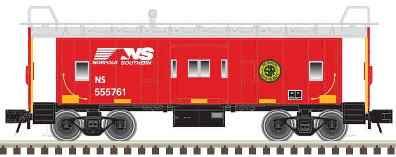 Bay Window Caboose - 3-Rail - Ready to Run - Trainman(R) -- Norfolk Southern (red, white, Horse Head and Southern Ry. Heritage Logos)