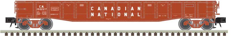 52' 6" Gondola - 3-Rail - Ready to Run - Trainman(R) -- Canadian National (Boxcar Red, Spelled-Out Roadname)
