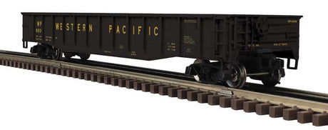 52' 6" Gondola - 3-Rail - Ready to Run - Trainman(R) -- Western Pacific (black, yellow)