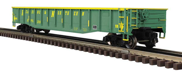 52' 6" Gondola - 2-Rail - Ready to Run - Trainman(R) -- Reading and Northern (green, yellow)