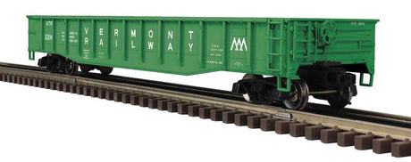 52' 6" Gondola - 2-Rail - Ready to Run - Trainman(R) -- Vermont Railway (green, white)