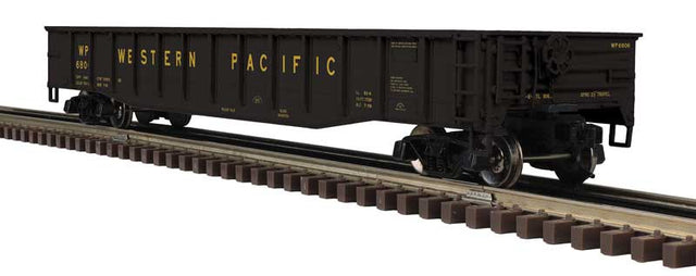52' 6" Gondola - 2-Rail - Ready to Run - Trainman(R) -- Western Pacific (black, yellow)