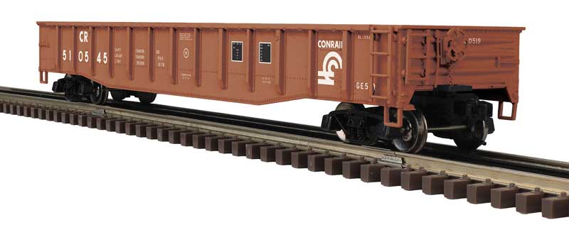 52' 6" Gondola - 2-Rail - Ready to Run - Trainman(R) -- Conrail (Boxcar Red, white)