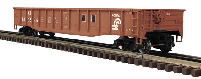 52' 6" Gondola - 2-Rail - Ready to Run - Trainman(R) -- Conrail (Boxcar Red, white)