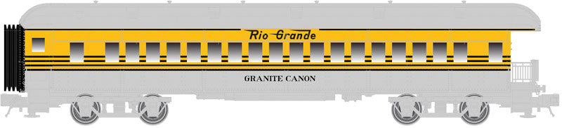 60' Heavyweight Observation - 2-Rail - Ready to Run - Trainman(R) -- Denver & Rio Grande Western (4-Stripe, Aspen Gold, silver)