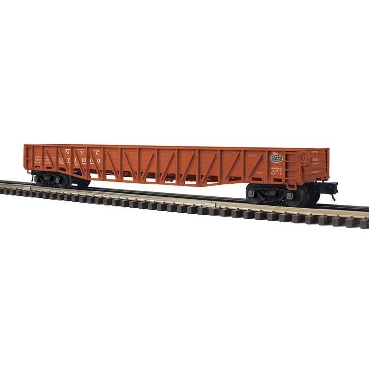 52'6" 70-Ton War-Emergency Gondola - 3-Rail - Ready to Run - Trainman(R) -- New York Central (Boxcar Red, black, System Logo)