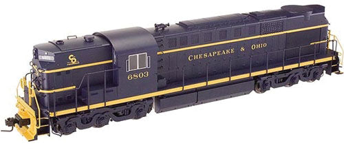 Alco RSD7/15 High Nose - 3-Rail w/RailSounds & TMCC - Trainman(R) -- Chesapeake & Ohio #6809 (blue, yellow, Serif Lettering)