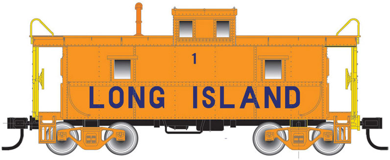 C&O-Style Steel Center-Cupola Caboose - 3-Rail - Ready to Run - Trainman(R) -- Long Island (orange, blue)