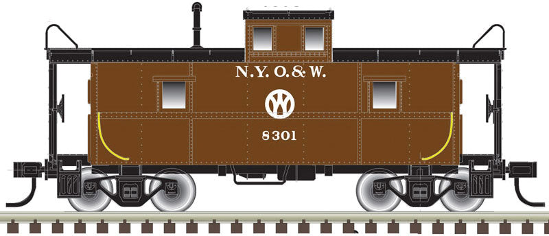 C&O-Style Steel Center-Cupola Caboose - 3-Rail - Ready to Run - Trainman(R) -- New York, Ontario and Western (Boxcar Red, black)