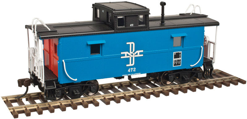C&O-Style Steel Center-Cupola Caboose - 2-Rail - Ready to Run - Trainman(R) -- Boston & Maine (blue, black, orange, white)