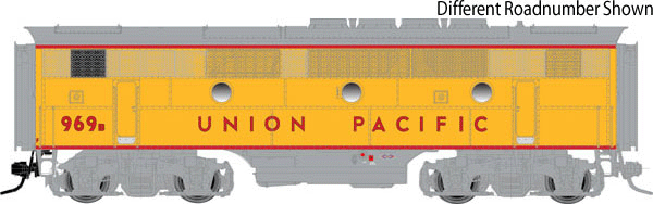 EMD F3B Phase II - 2-Rail - Unpowered - Master(R) Silver -- Union Pacific #900C (Armour Yellow, gray)