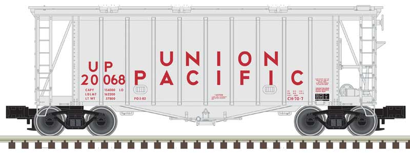 40' Airslide Covered Hopper - 3-Rail - Ready to Run - Master(R) -- Union Pacific (silver, red)