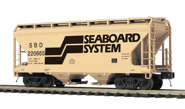 2-Bay Centerflow Covered Hopper - 3-Rail - Premier -- Seaboard System (beige, black)