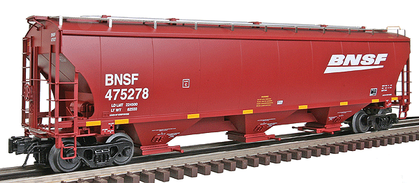 Trinity 5161 Cubic Foot Covered Hopper - 3-Rail - Ready to Run - Master(TM) -- Burlington Northern & Santa Fe (Swoosh Logo)