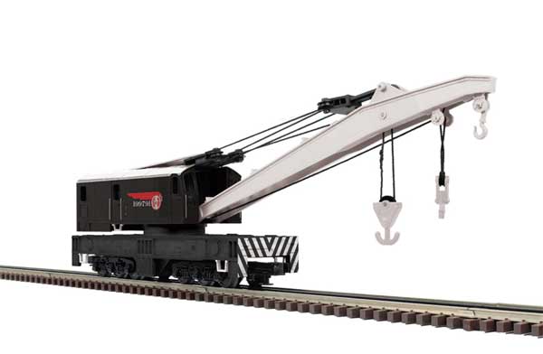 250-Ton Diesel Industrial Brownhoist Crane - 3-Rail - Ready to Run - Premier(R -- Santa Fe #199791 (black, silver, red)